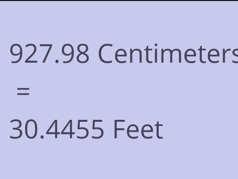 927.98 CM TO FEET