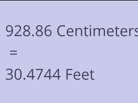 928.86 CM TO FEET