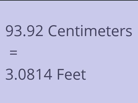 93.92 CM TO FEET