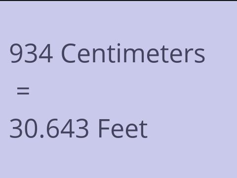 934 CM TO FEET