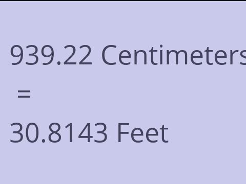 939.22 CM TO FEET