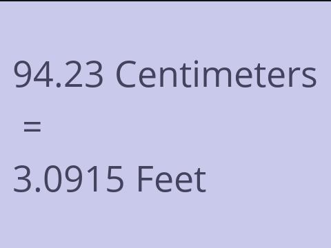 94.23 CM TO FEET