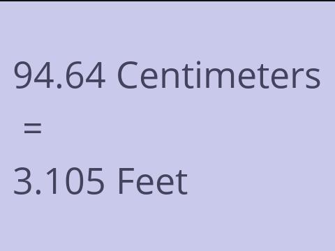 94.64 CM TO FEET