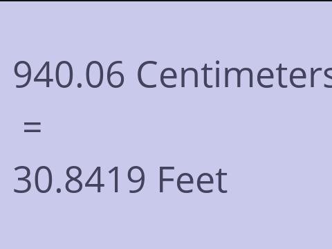 940.06 CM TO FEET