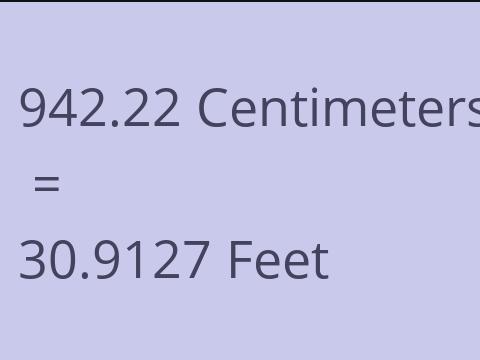 942.22 CM TO FEET