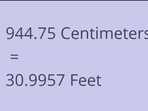 944.75 CM TO FEET