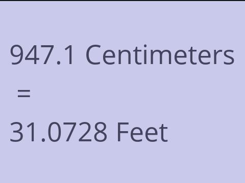 947.1 CM TO FEET