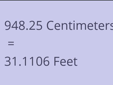 948.25 CM TO FEET