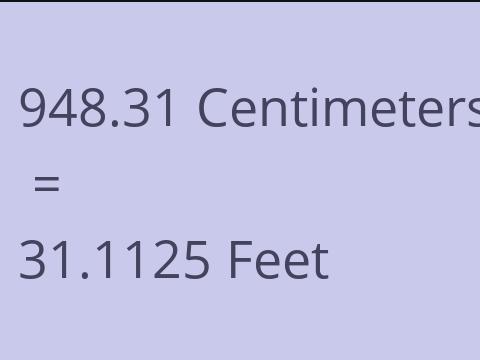 948.31 CM TO FEET