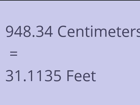 948.34 CM TO FEET