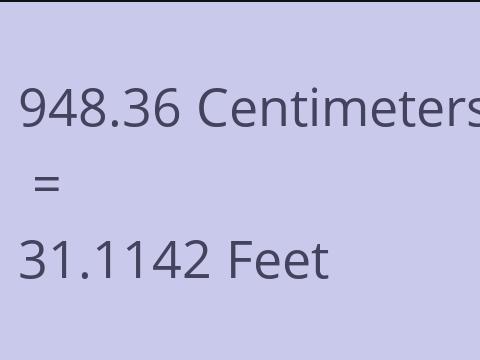 948.36 CM TO FEET