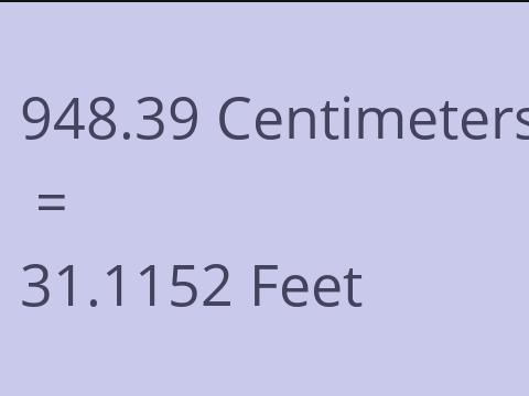 948.39 CM TO FEET