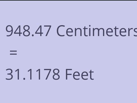 948.47 CM TO FEET