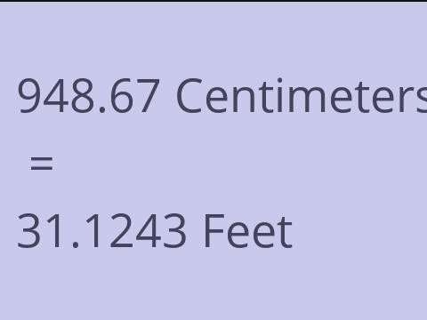 948.67 CM TO FEET