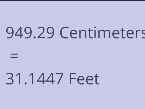 949.29 CM TO FEET