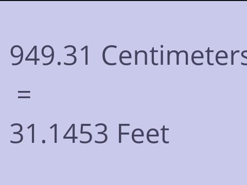 949.31 CM TO FEET