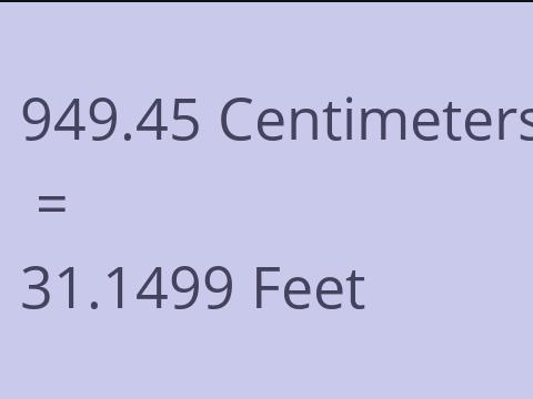 949.45 CM TO FEET