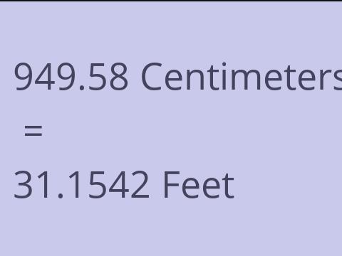 949.58 CM TO FEET