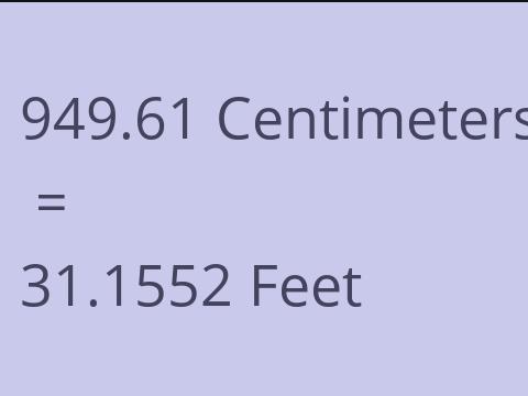 949.61 CM TO FEET