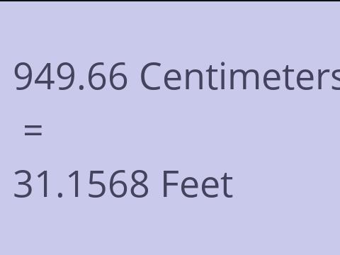 949.66 CM TO FEET