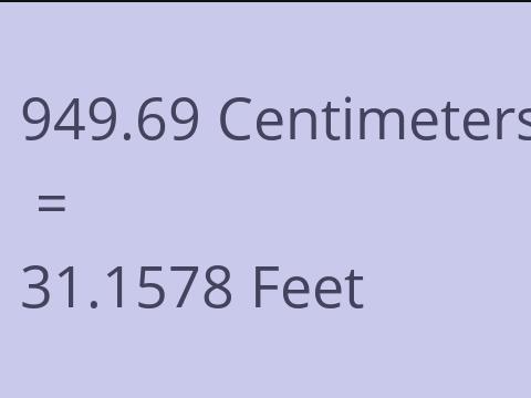 949.69 CM TO FEET