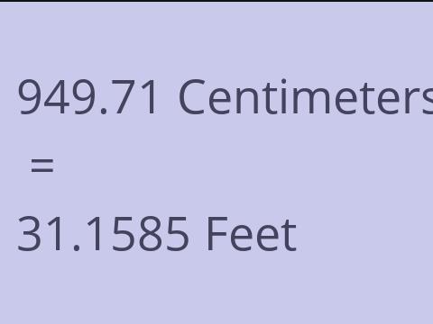 949.71 CM TO FEET