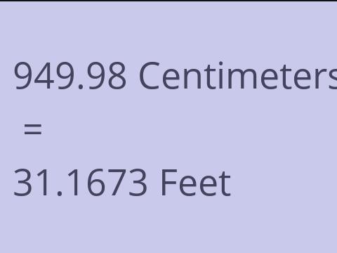 949.98 CM TO FEET