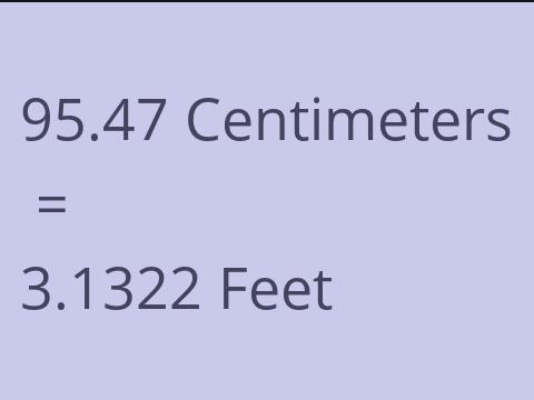 95.47 CM TO FEET