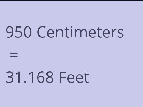 950 CM TO FEET