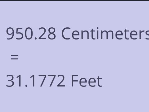 950.28 CM TO FEET