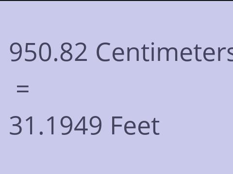 950.82 CM TO FEET