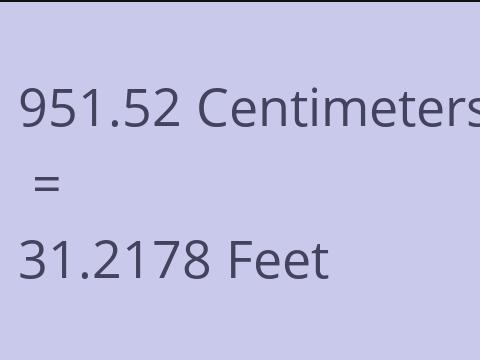 951.52 CM TO FEET