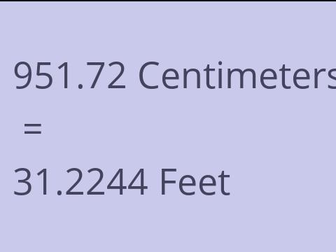 951.72 CM TO FEET