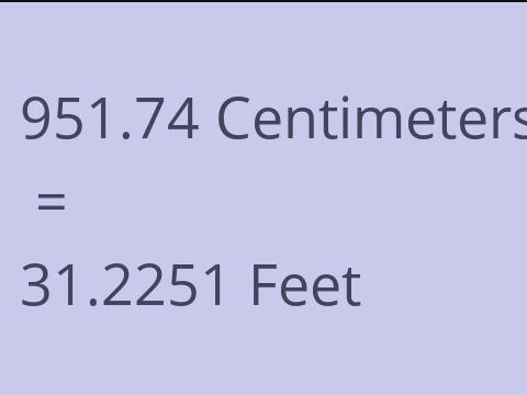 951.74 CM TO FEET