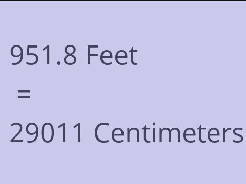 951.8 FEET TO CM