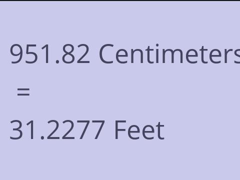 951.82 CM TO FEET