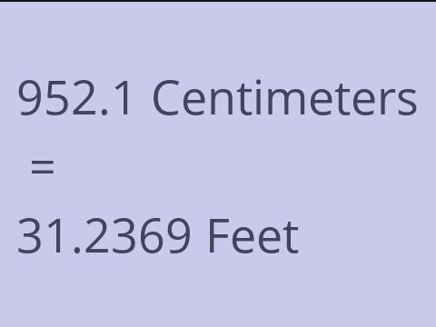 952.1 CM TO FEET