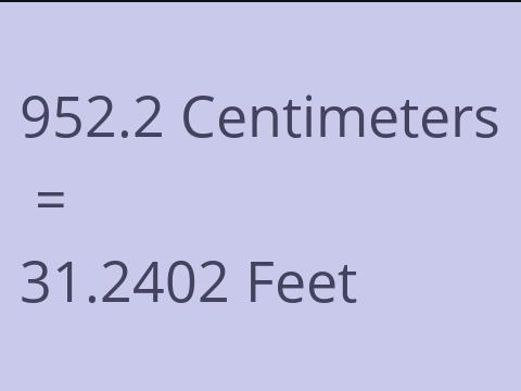 952.2 CM TO FEET