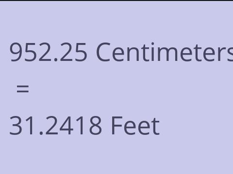 952.25 CM TO FEET