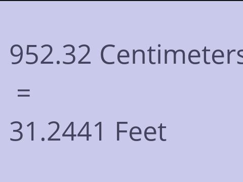 952.32 CM TO FEET