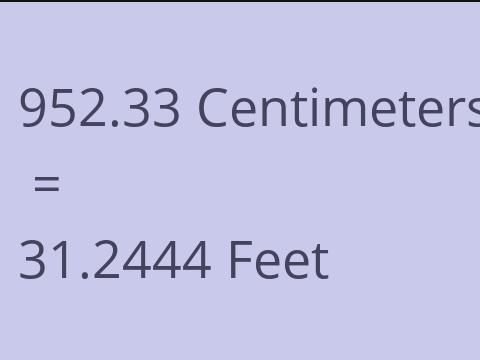 952.33 CM TO FEET