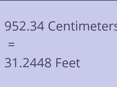 952.34 CM TO FEET