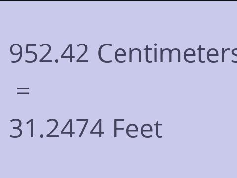 952.42 CM TO FEET