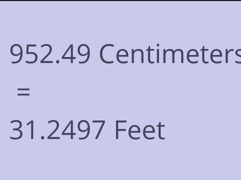 952.49 CM TO FEET