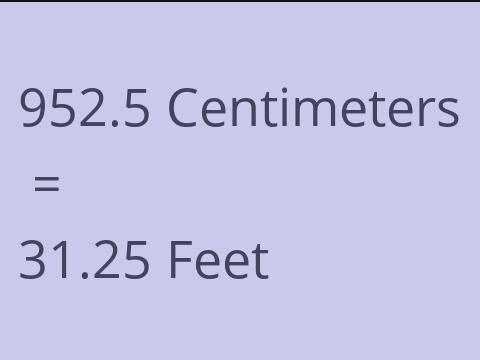 952.5 CM TO FEET