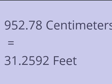 952.78 CM TO FEET