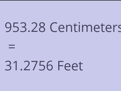 953.28 CM TO FEET