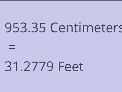 953.35 CM TO FEET