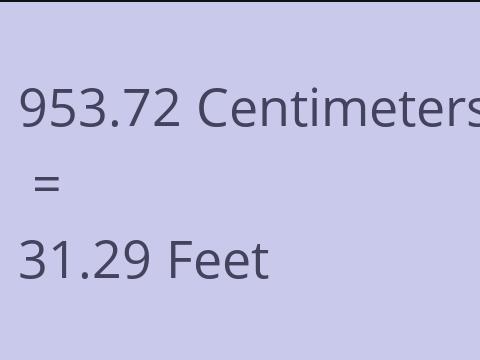 953.72 CM TO FEET