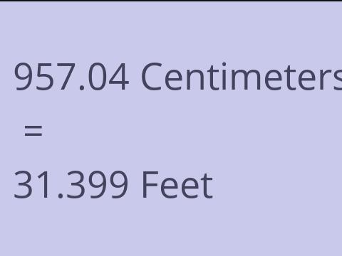 957.04 CM TO FEET